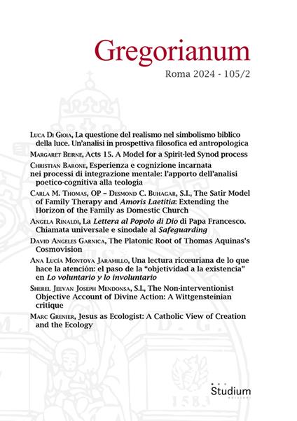 Gregorianum (2024). Vol. 105/2 - copertina