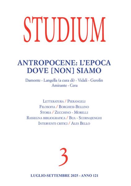 Studium (2025). Vol. 3: Antropocene: l'epoca dove [non] siamo - copertina