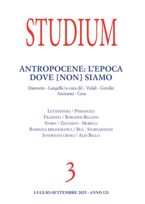 Studium (2025). Vol. 3: Antropocene: l'epoca dove [non] siamo - copertina