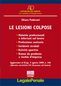 Le lesioni colpose - Chiara Padovani - copertina