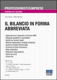 Il bilancio in forma abbreviata - Paola Zambon,Walter Rotondaro - copertina