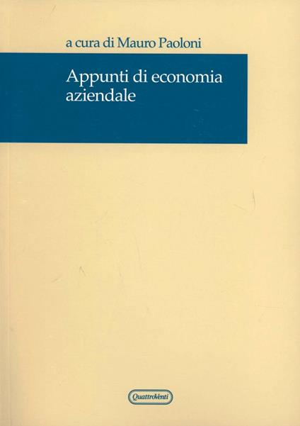 Appunti di economia aziendale - Mauro Paoloni - copertina