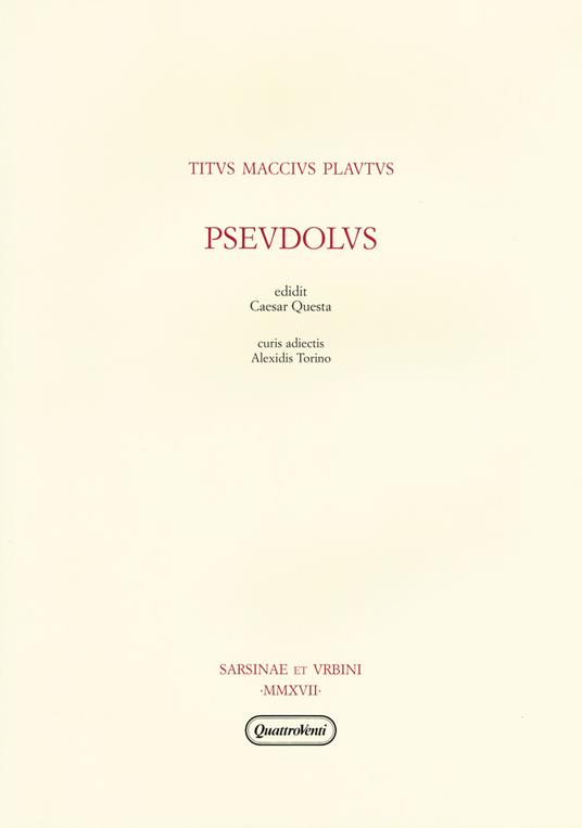 Pseudolus - T. Maccio Plauto - copertina