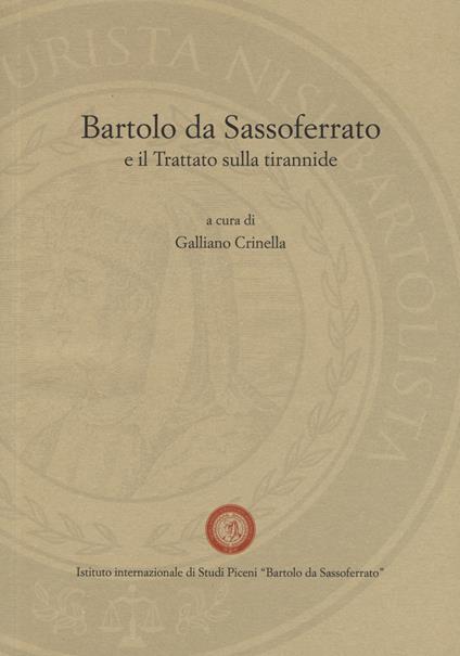 Bartolo da Sassoferrato e il Trattato sulla tirannide - copertina