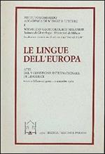 Le lingue dell'Europa. Atti del V Convegno internazionale di linguisti
