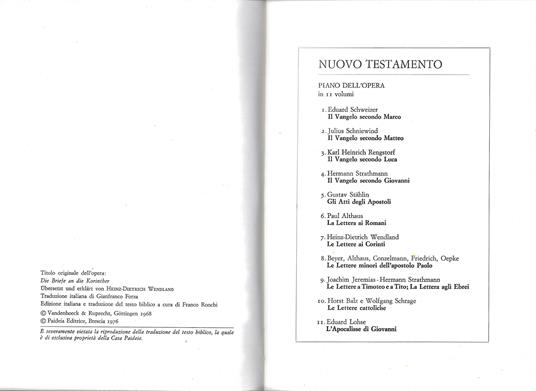 Le lettere ai Corinti - H. Dietrich Wendland - 2