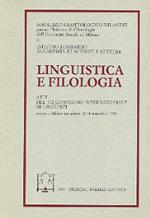Linguistica e filologia. Atti del 7º Convegno internazionale di linguisti