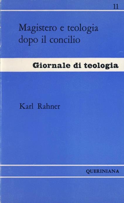 Magistero e teologia dopo il Concilio - Karl Rahner - copertina