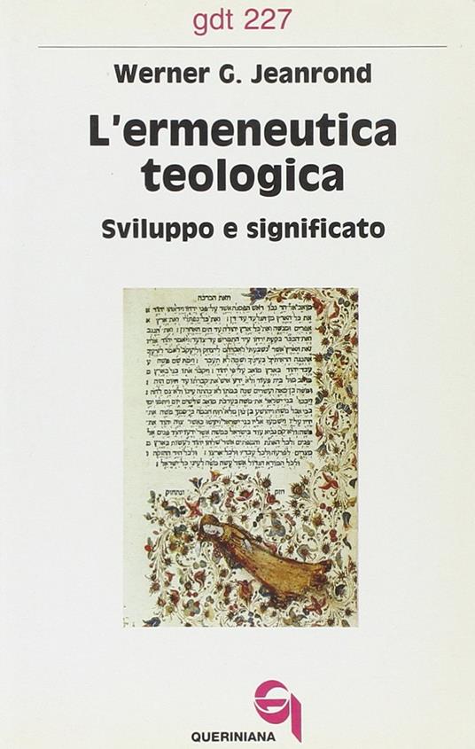 L' ermeneutica teologica. Sviluppo e significato - Werner G. Jeanrond - copertina