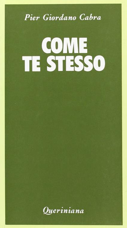 Come te stesso. Meditazione sulla missione - Pier Giordano Cabra - copertina