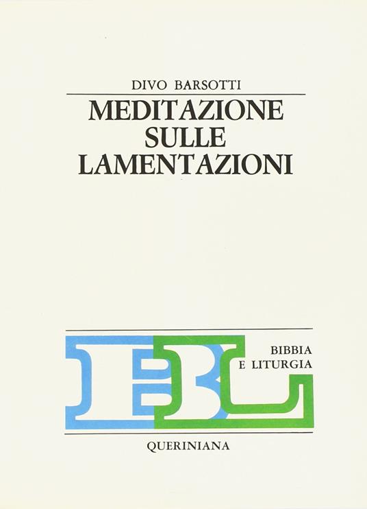 Meditazione sulle Lamentazioni - Divo Barsotti - copertina