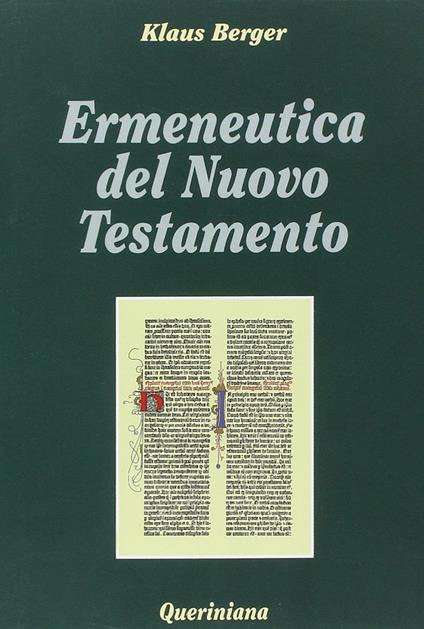 Ermeneutica del Nuovo Testamento - Klaus Berger - copertina