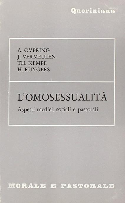 L'omosessualità. Aspetti medici, sociali e pastorali - copertina