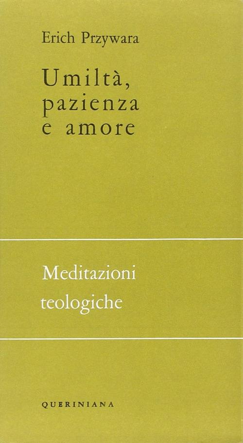 Umiltà, pazienza e amore - Erich Przywara - copertina