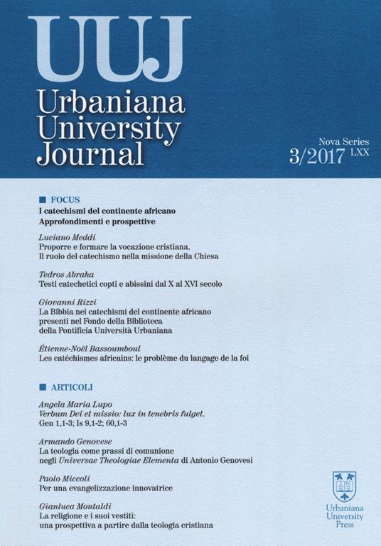 Urbaniana University Journal. Euntes Docete (2017). Vol. 3: Focus: i catechismi del continente africano. Approfondimenti e prospettive - copertina