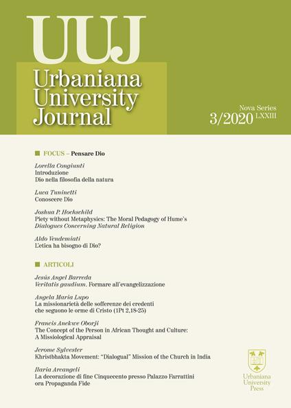 Urbaniana University Journal. Euntes Docete (2020). Vol. 3: Focus. Pensare Dio. - copertina