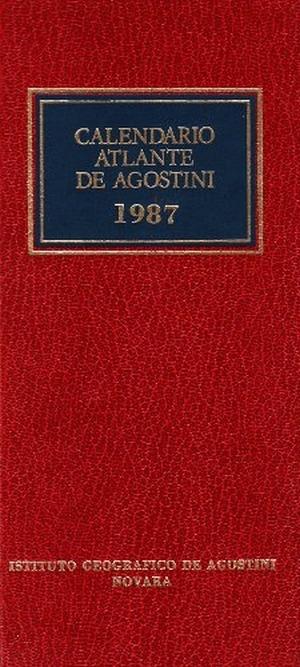 Calendario atlante De Agostini 1987. Con facsimile della pianta di Venezia del 1860 - copertina