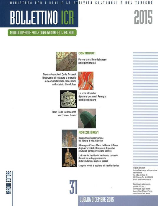 Bollettino ICR. Vol. 31 - copertina