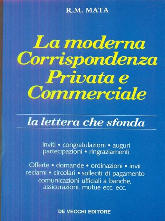 La moderna corrispondenza privata e commerciale - R. M. Mata - copertina