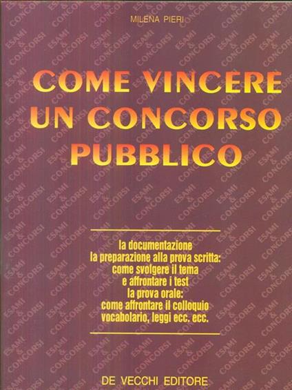 Come vincere un concorso pubblico - Milena Pieri - copertina
