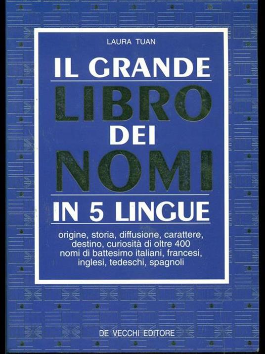 Il grande libro dei nomi in 5 lingue - Laura Tuan - copertina