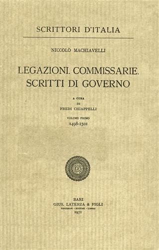 Legazioni. Commissarie. Scritti di governo. Vol. 1 - Niccolò Machiavelli - copertina