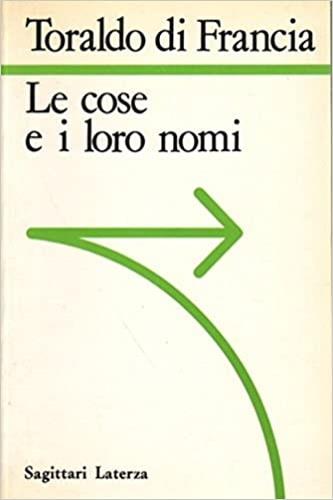 Le cose e i loro nomi - Giuliano Toraldo di Francia - copertina