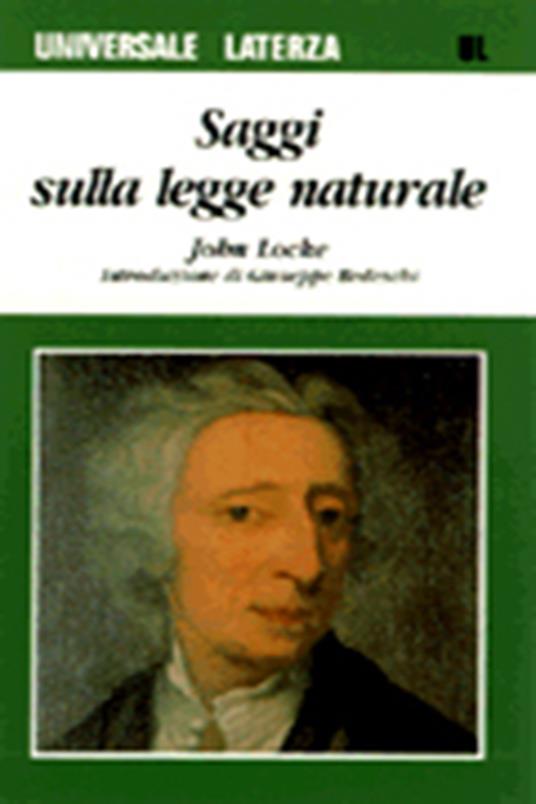 Saggi sulla legge naturale - John Locke - copertina