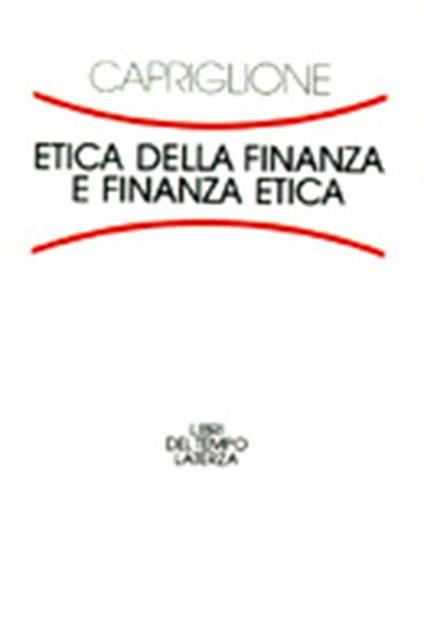Etica della finanza e finanza etica - Francesco Capriglione - copertina