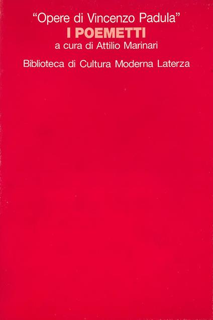 I poemetti - Vincenzo Padula - copertina