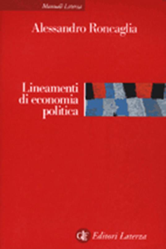 Lineamenti di economia politica - Alessandro Roncaglia - copertina