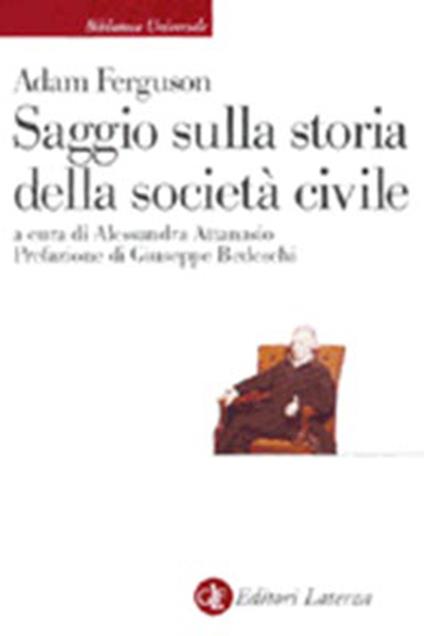 Saggio sulla storia della società civile - Adam Ferguson - copertina