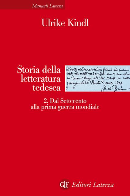 Storia della letteratura tedesca. Vol. 2: Dal Settecento alla prima guerra mondiale. - Ulrike Kindl - copertina