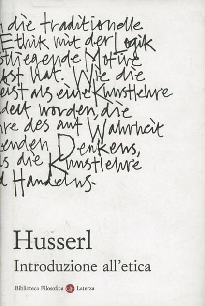 Introduzione all'etica - Edmund Husserl - copertina