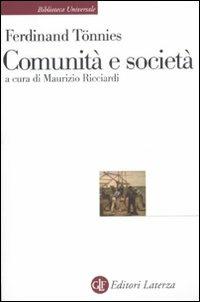 Comunità e società - Ferdinand Tönnies - copertina