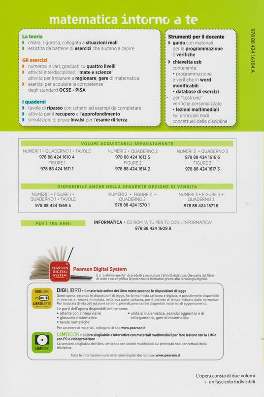  Matematica intorno a te. Numeri. Con quaderno-Tavole numeriche. Per la Scuola media. Con espansione online. Vol. 1 - 2