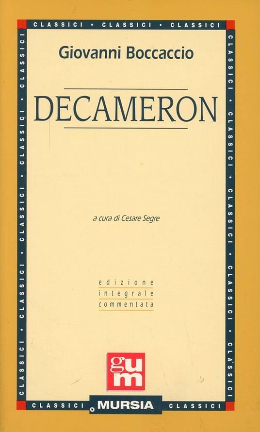 Il decameron - Giovanni Boccaccio - copertina