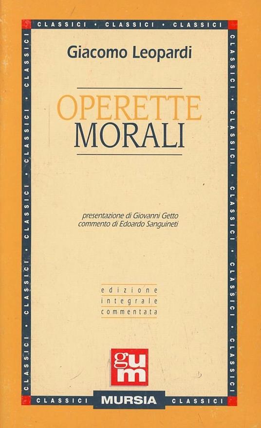 Operette morali - Giacomo Leopardi - copertina