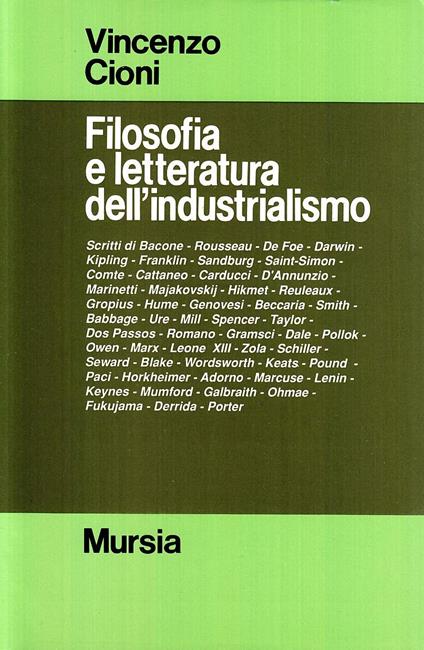 Filosofia e letteratura dell'industrialismo - Vincenzo Cioni - copertina