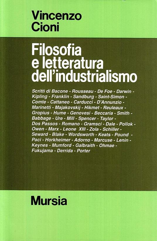 Filosofia e letteratura dell'industrialismo - Vincenzo Cioni - copertina