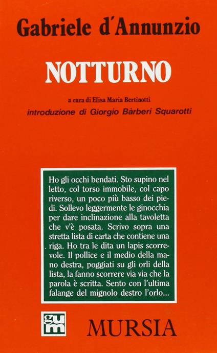 Notturno - Gabriele D'Annunzio - copertina