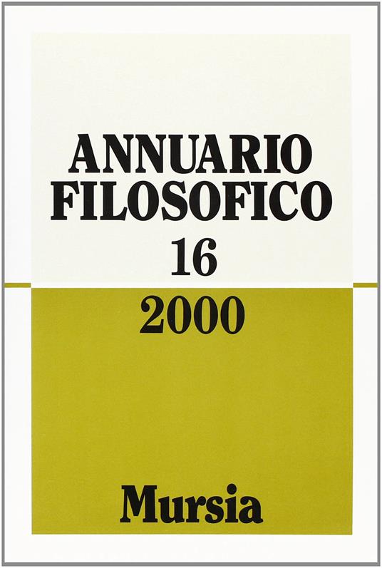Annuario filosofico 2000. Vol. 16 - copertina