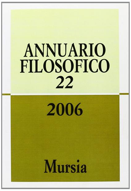 Annuario filosofico 2006. Vol. 22 - copertina