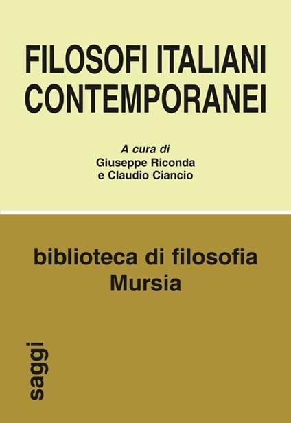 Filosofi italiani contemporanei - copertina