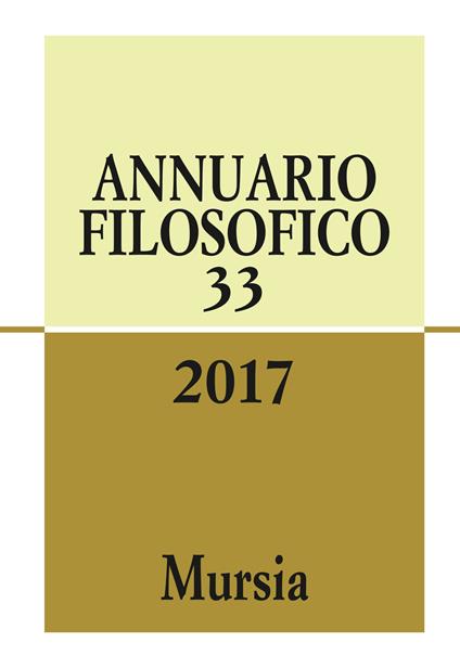 Annuario filosofico 2017. Vol. 33 - copertina