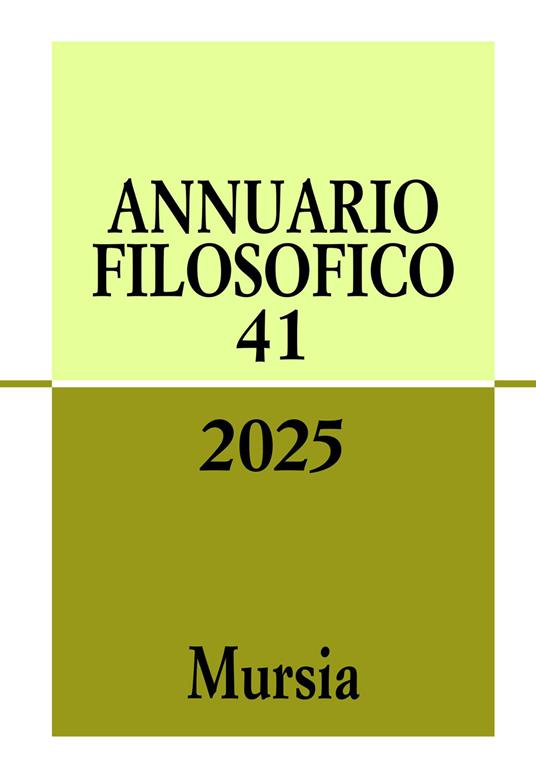 Annuario filosofico (2025). Vol. 41 - copertina