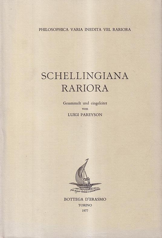 Schellingiana rariora - copertina