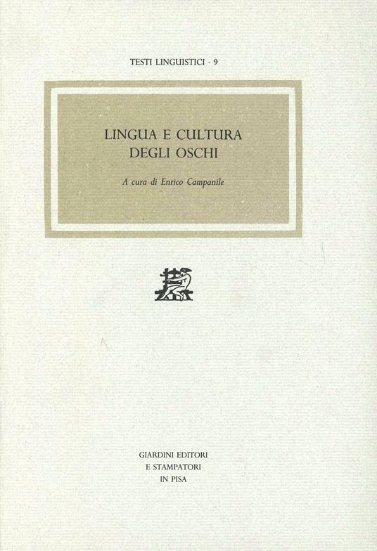 Lingua e cultura degli oschi - copertina