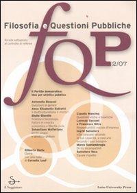FQP. Filosofia e questioni pubbliche (2007). Vol. 2 - copertina