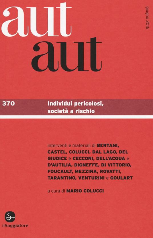 Aut aut. Vol. 370 - copertina
